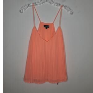 Topshop orange coral strappy pleated tank top - 6